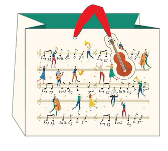 Music Themed Gift Bag Happy Birthday People Dancing 'Maestro' Design Large