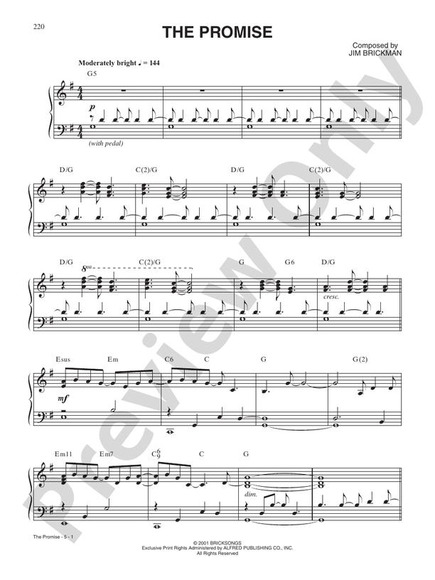 The Promise - DSM-PS-0010843 - Piano (Digital Download)