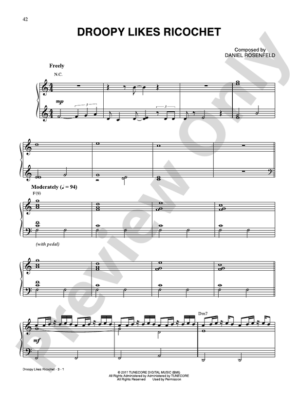 Droopy Likes Ricochet (from "Minecraft") - Piano Digital Download)