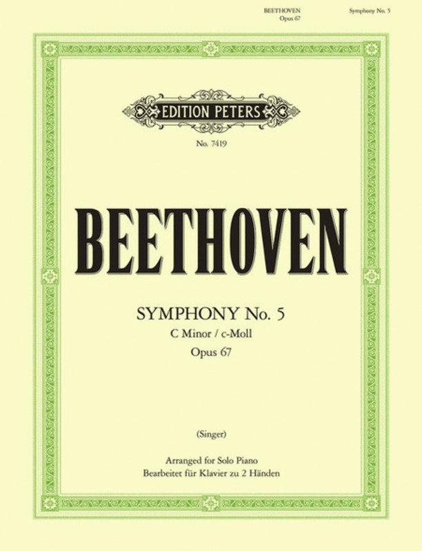 Beethoven - Symphony #5 in Cmin Op67 - Piano Solo - Peters EP7419