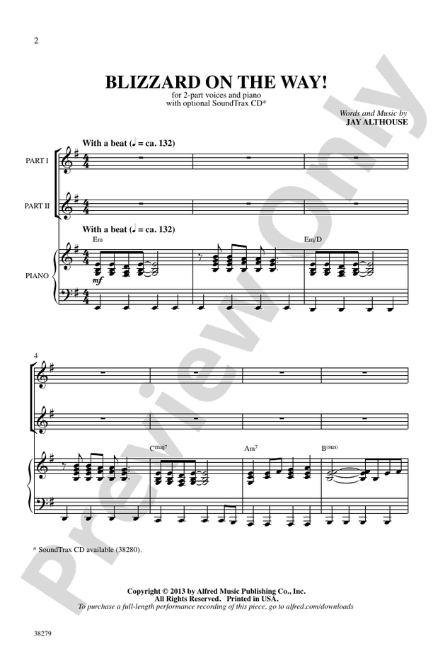 Blizzard on the Way! – 2-Part Choral Octavo (Digital Download)