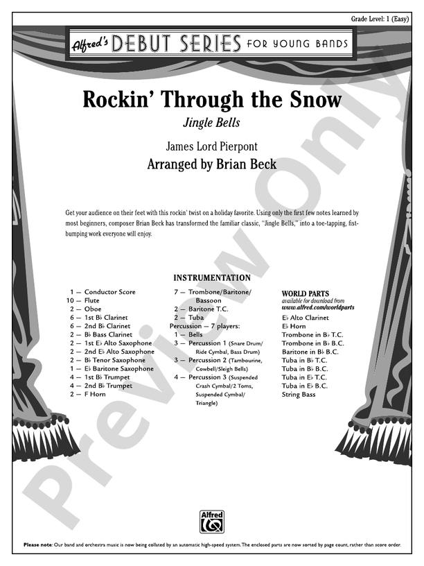 Rockin' Through the Snow - Concert Band Conductor Score & Parts (Digital Download)
