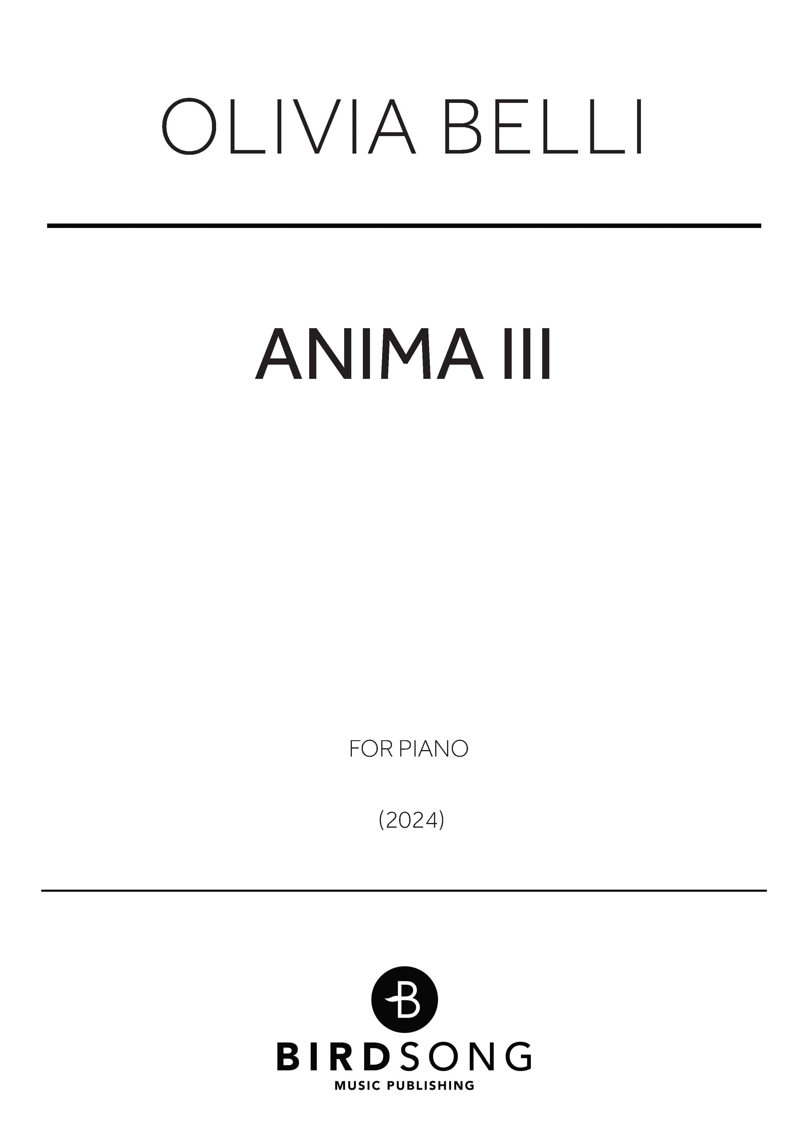 Belli - Anima III - Piano Solo (Digital Download)
