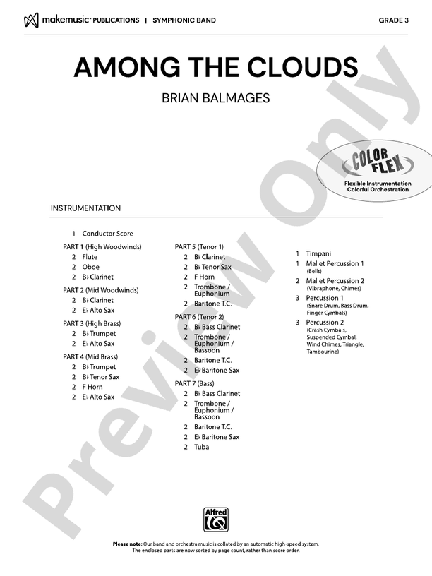 Among the Clouds (MakeMusic Symphony Band) – Concert Band Conductor Score & Parts (Digital Download)