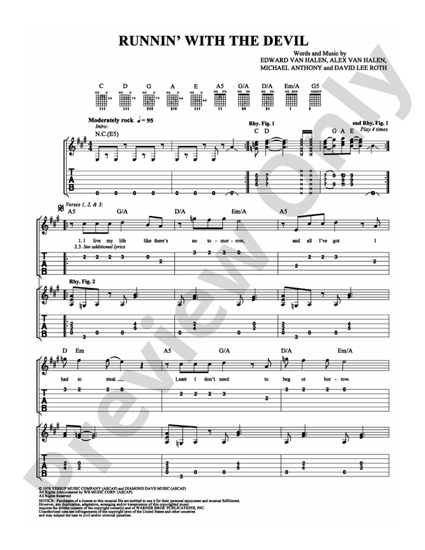 Runnin' with the Devil - Easy Guitar (Digital Download)