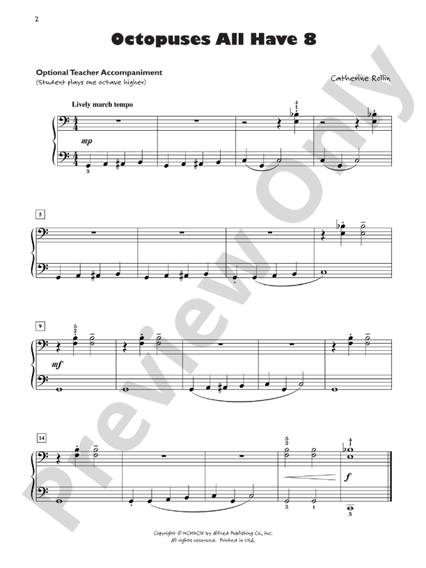 Octopuses All Have 8 - Piano (Digital Download)