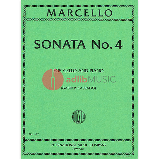 Marcello - Sonata #4 in Amin - Cello/Piano Accompaniment IMC IMC1157