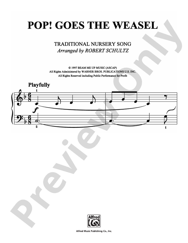 Pop! Goes the Weasel - Arr. Robert Schultz - Easy Piano (Digital Download)