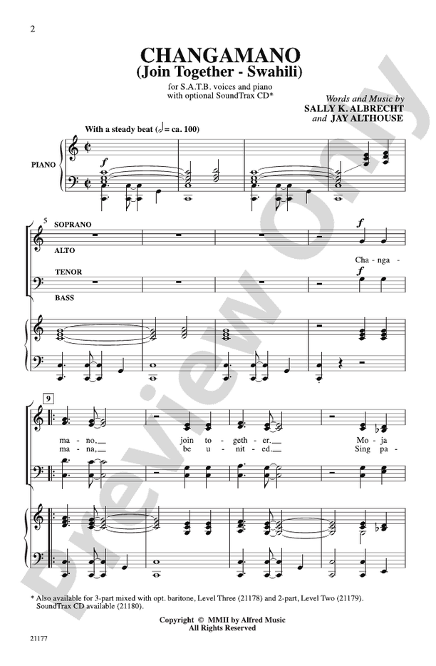 Changamano (Join Together-Swahili) – SATB Choral Octavo (Digital Download)