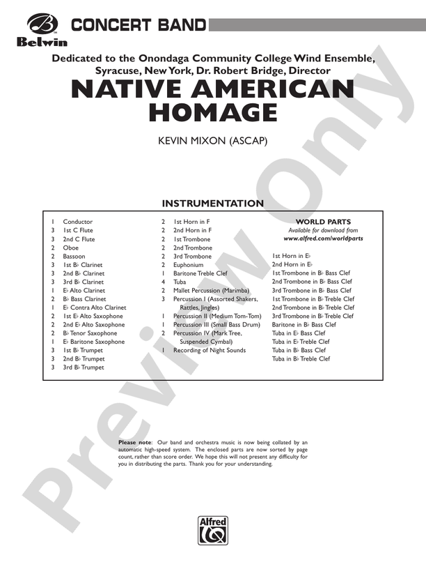 Native American Homage - Concert Band Conductor Score & Parts (Digital Download)