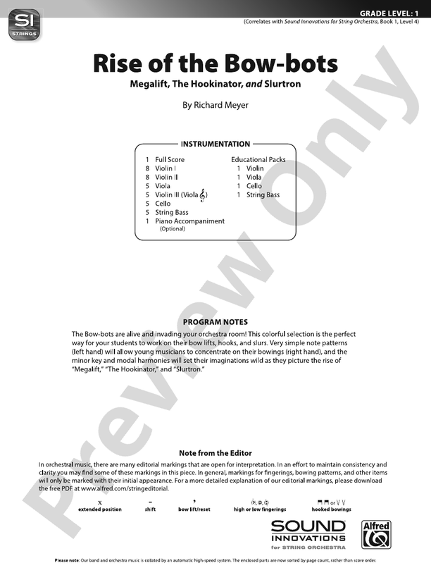 Rise of the Bow-bots – String Orchestra Conductor Score & Parts (Digital Download)