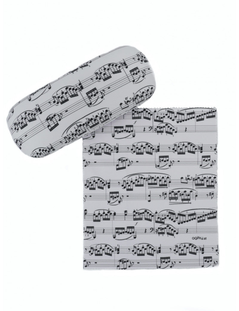 Glasses Case White with Black Manuscript