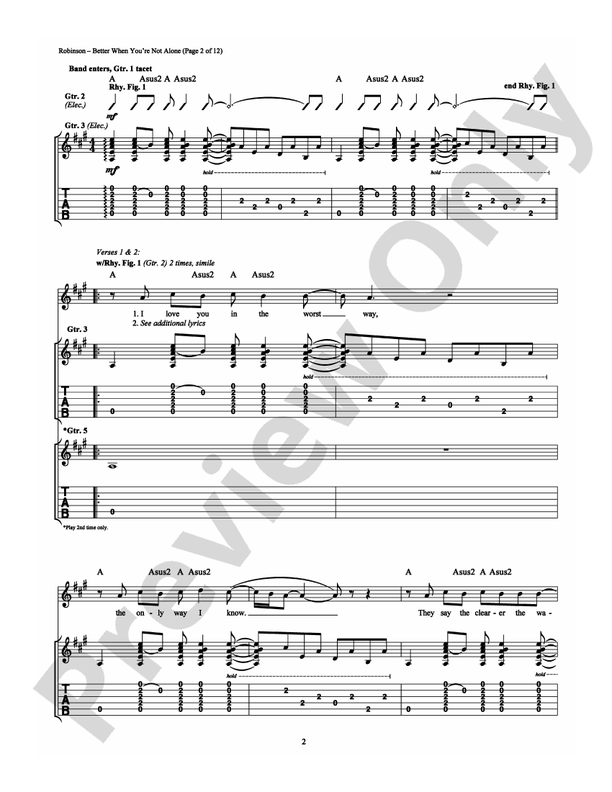 Better When You're Not Alone - Guitar TAB (Digital Download)