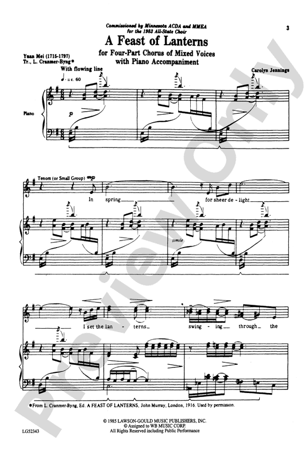 Feast of Lanterns – SATB Choral Octavo (Digital Download)