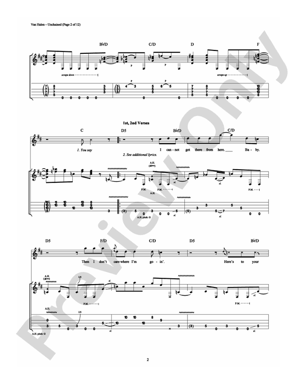 Unchained - Guitar TAB (Digital Download)
