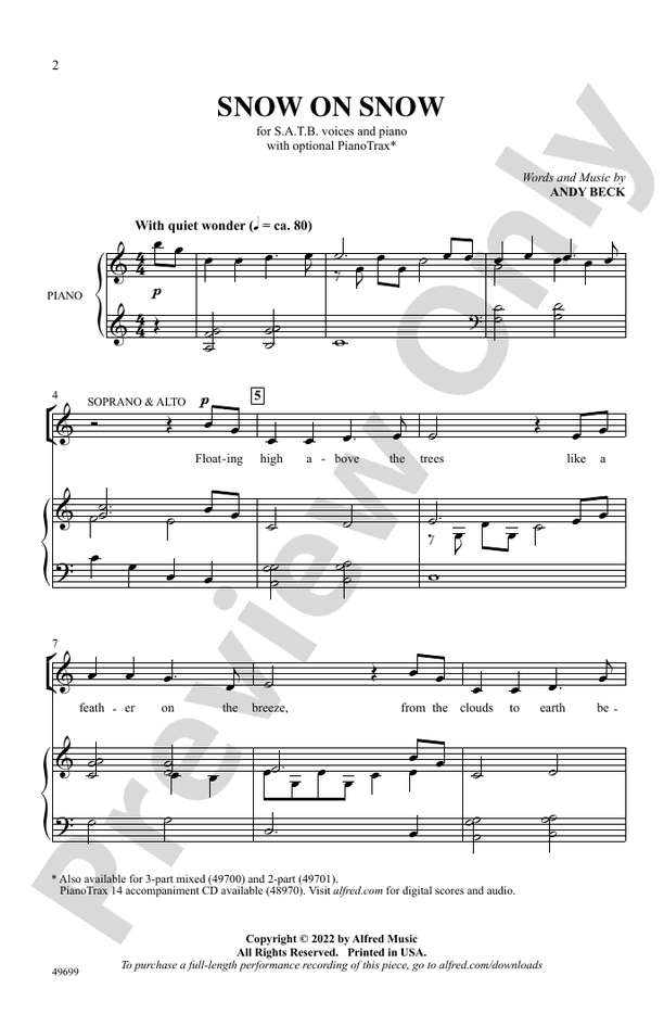Snow on Snow - SATB Choral Octavo (Digital Download)