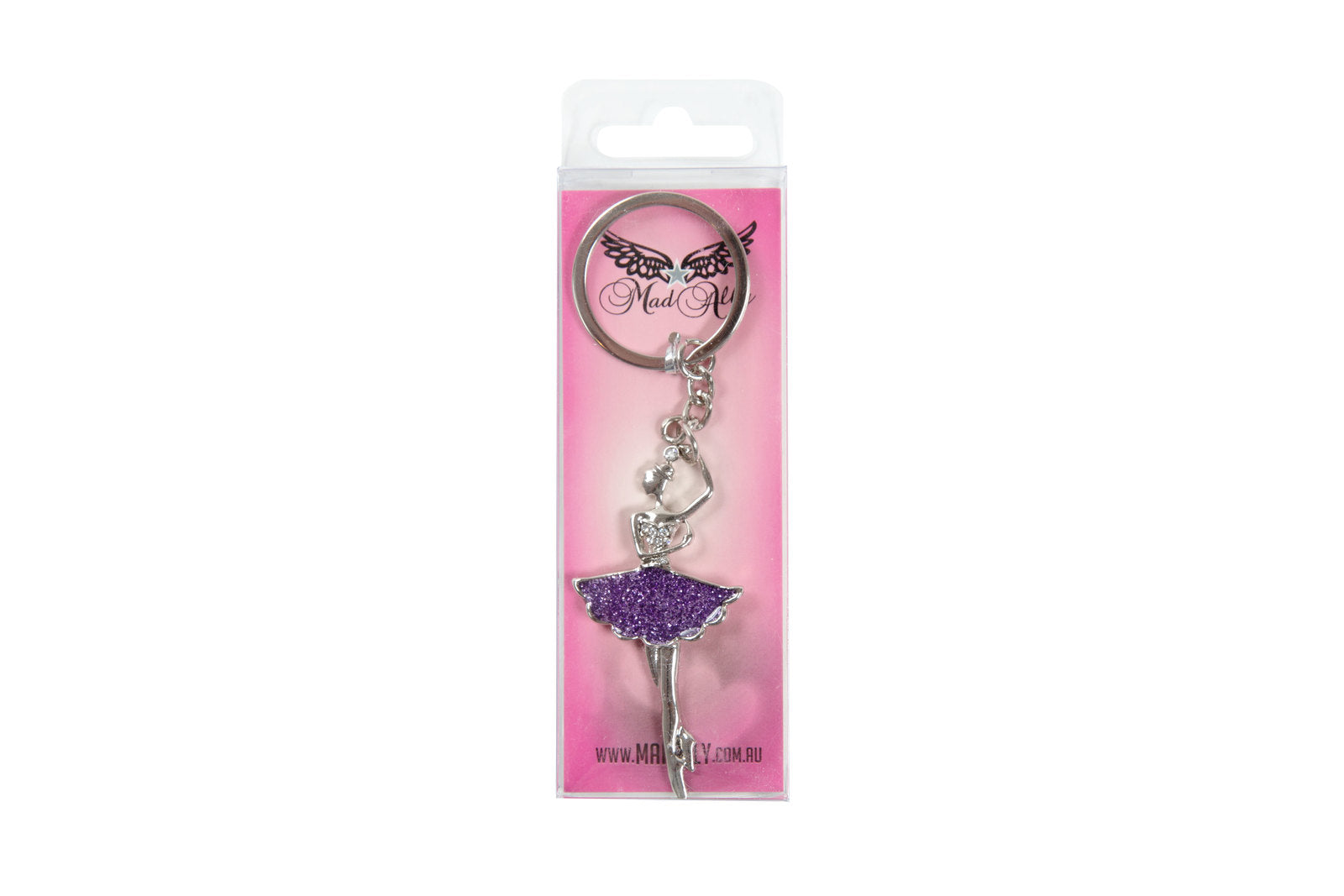 Ballet Keyring Ballerina in Sparkly Purple Tutu