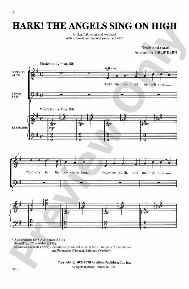 Hark! The Angels Sing on High – SATB Choral Octavo (Digital Download)