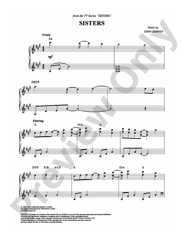 Sisters - Piano (Digital Download)