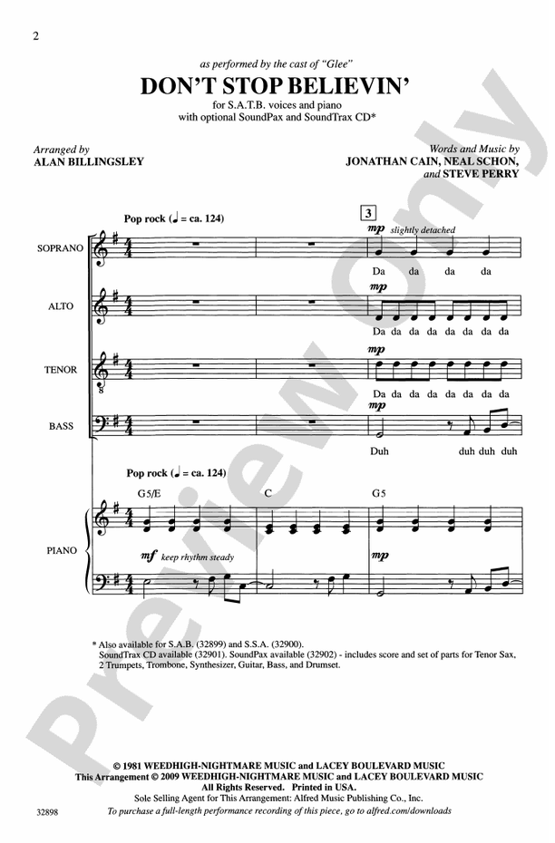 Don't Stop Believin' – SATB Choral Octavo (Digital Download)