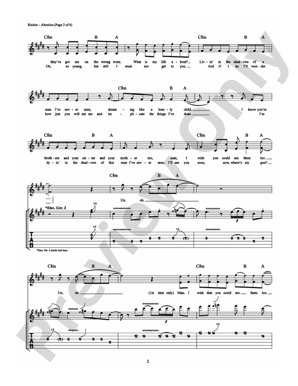 Abortion - Guitar TAB (Digital Download)