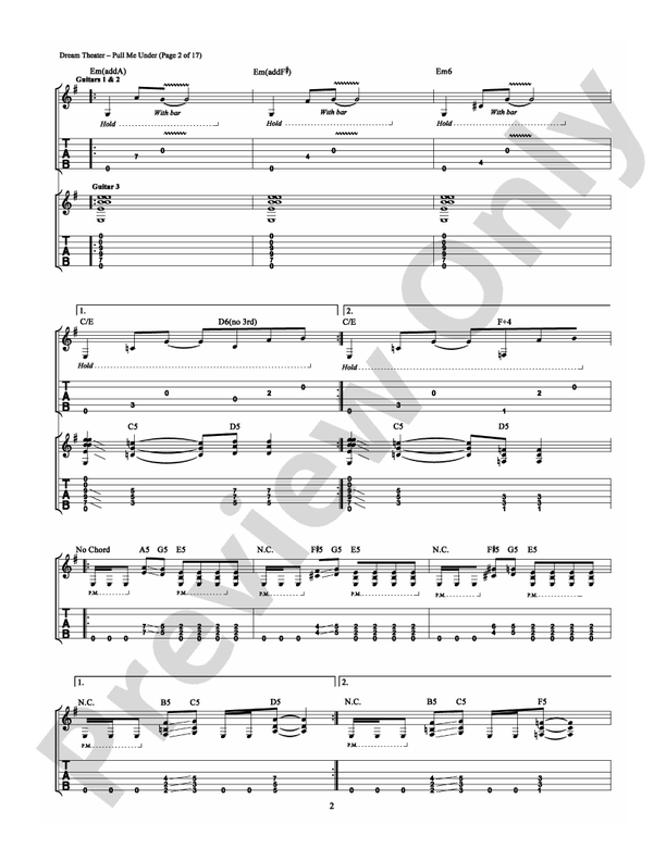 Pull Me Under - Guitar TAB (Digital Download)