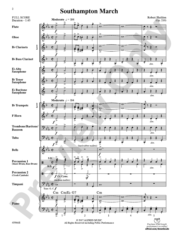 Southampton March - Concert Band Conductor Score & Parts (Digital Download)