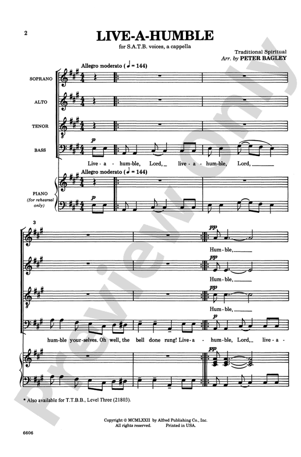 Live-a-Humble – SATB, a cappella Choral Octavo (Digital Download)