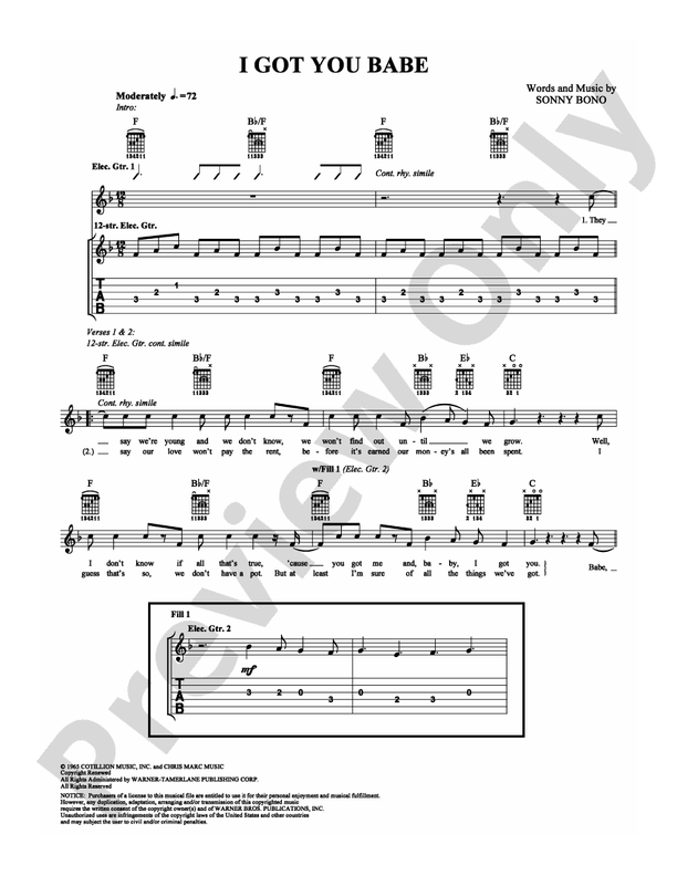 I Got You Babe - Easy Guitar (Digital Download)