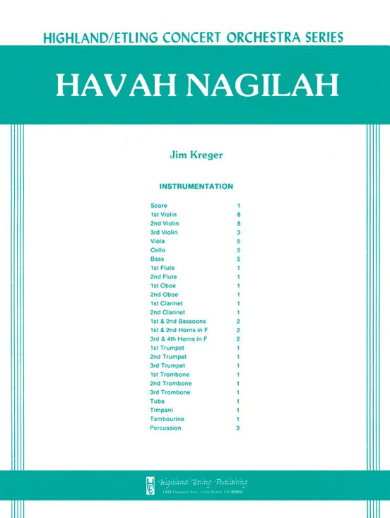 Havah Nagilah – Full Orchestra Conductor Score & Parts (Digital Download)