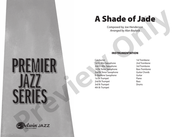 A Shade of Jade – Jazz Ensemble Conductor Score & Parts (Digital Download)