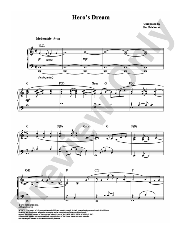 Hero's Dream - Piano (Digital Download)