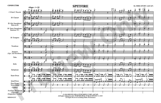 Spitfire – Marching Band Conductor Score & Parts (Digital Download)