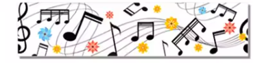 Music Sticky Tape Wavey Staff with Colourful Flowers