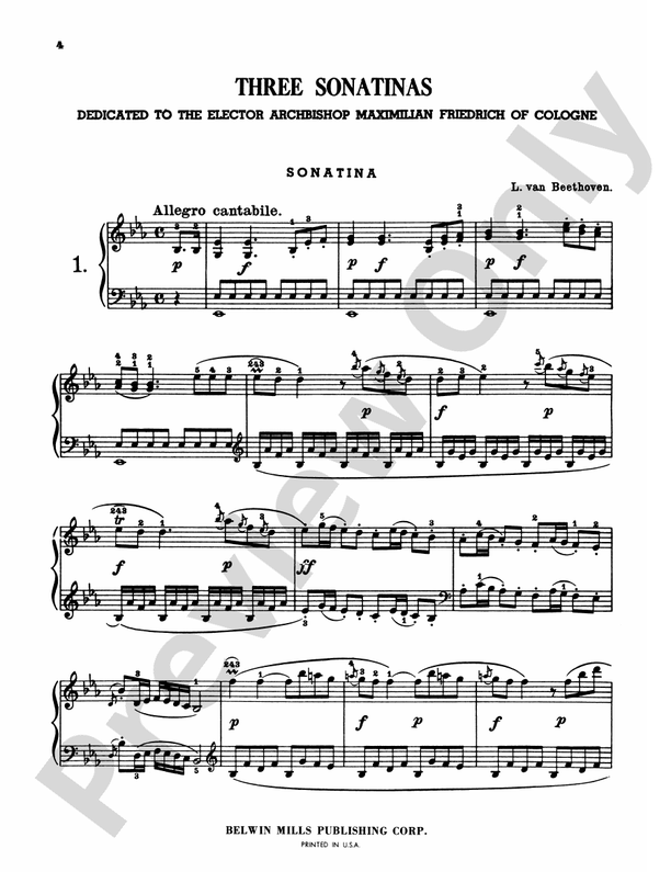 Beethoven - Sonatinas, Complete - Piano Solo (Digital Download)