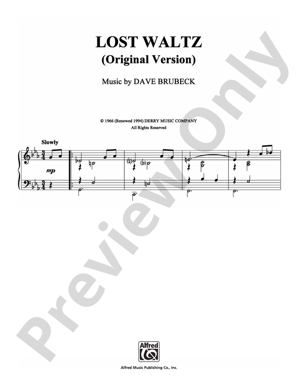 Lost Waltz (Original Version) - Piano (Digital Download)