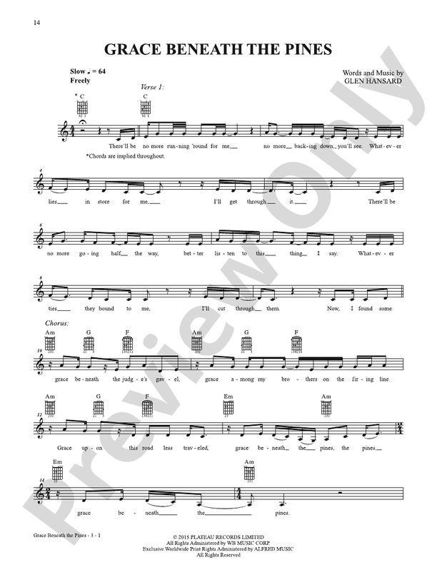 Grace Beneath the Pines - Guitar Tab (Digital Download)