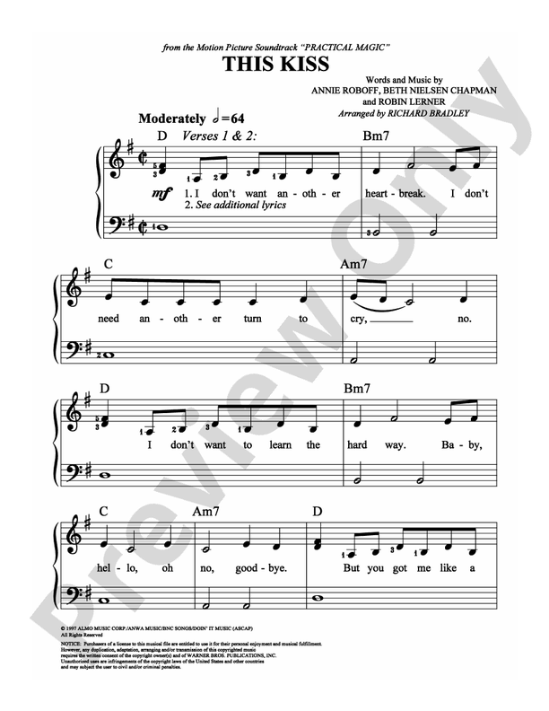 This Kiss - Arr. Richard Bradley - Easy Piano (Digital Download)
