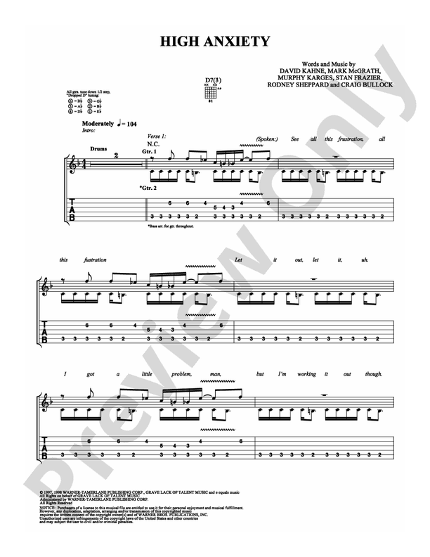 High Anxiety - Guitar TAB (Digital Download)