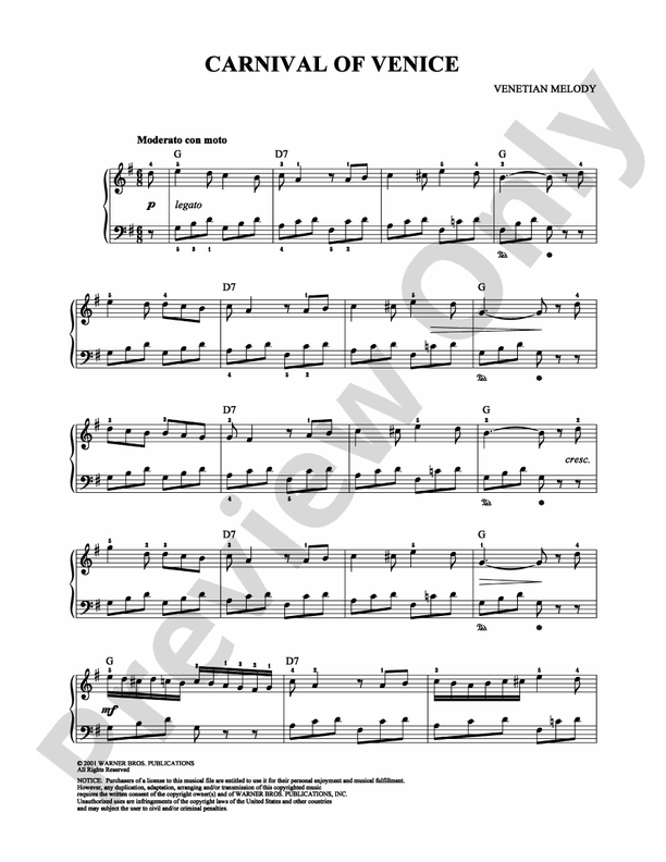 Carnival of Venice - Piano (Digital Download)