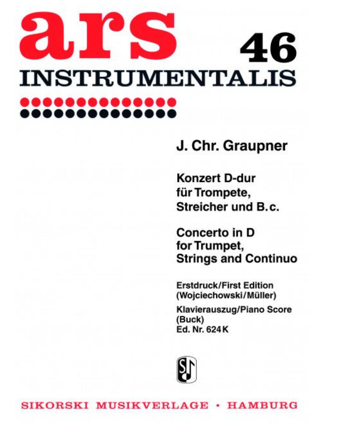 Concerto in DMaj for Trumpet/Piano reduction - Graupner - Sikorski