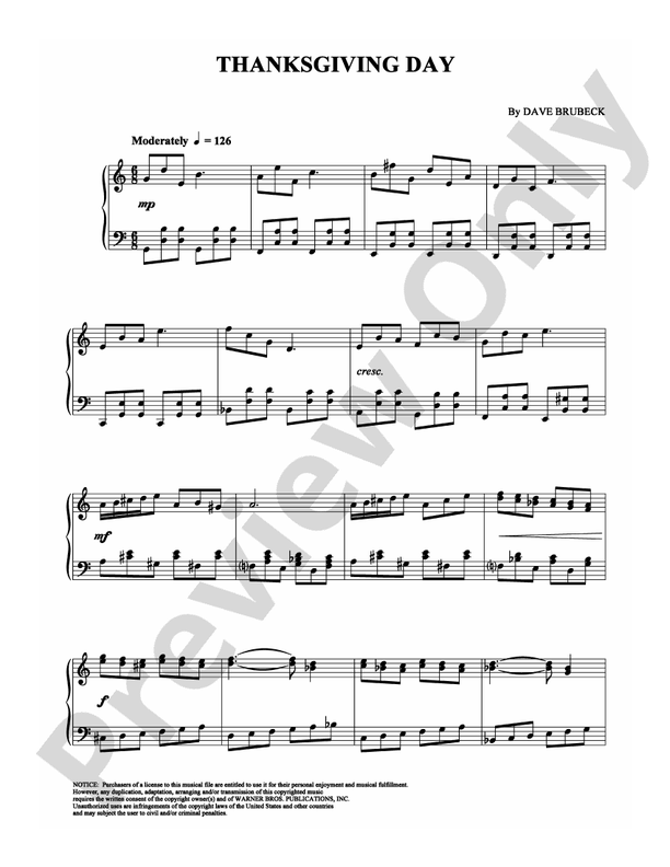 Thanksgiving Day - Piano (Digital Download)