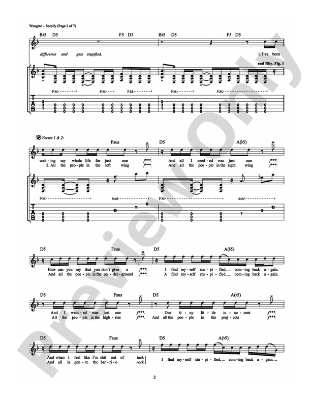 Stupify - Guitar TAB (Digital Download)