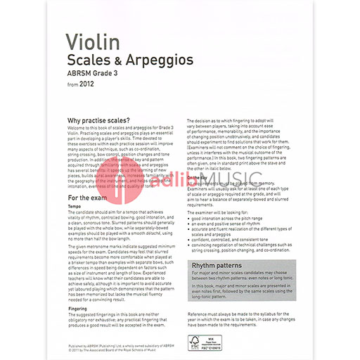 ABRSM Violin Scales & Arpeggios Grade 3