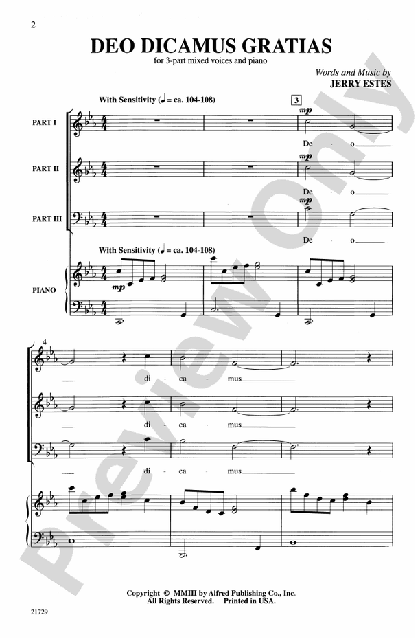 Deo Dicamus Gratias – 3-Part Choral Octavo (Digital Download)