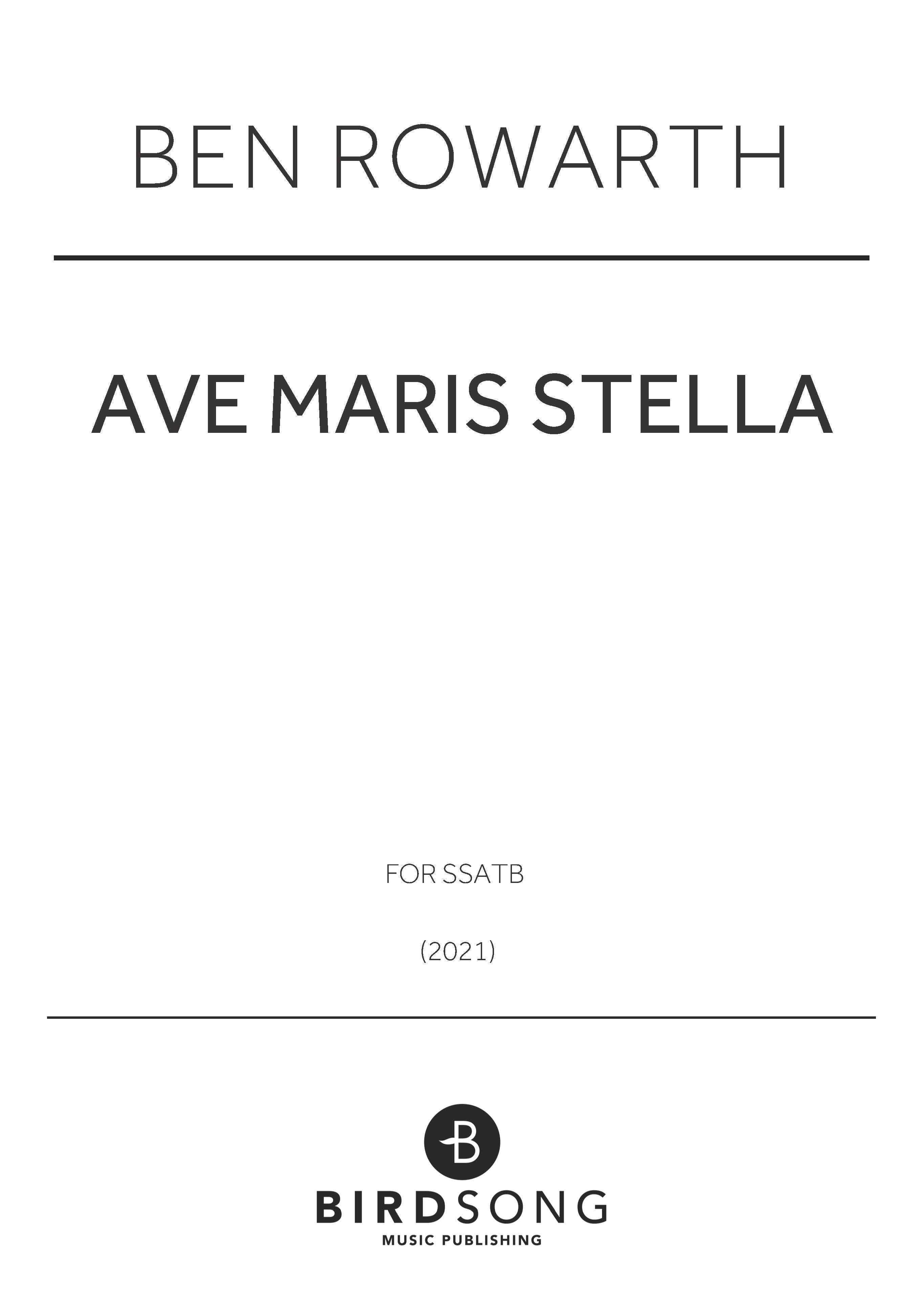 Ave Maris Stella - SATB Choir (Digital Download)