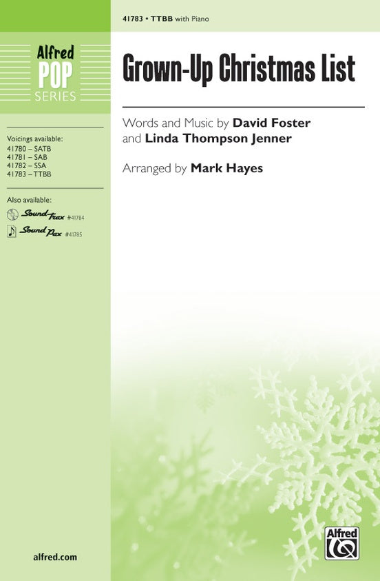 Grown-Up Christmas List – TTBB Choral Octavo (Digital Download)