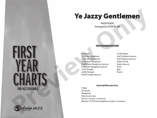 Ye Jazzy Gentlemen – Jazz Ensemble Conductor Score & Parts (Digital Download)
