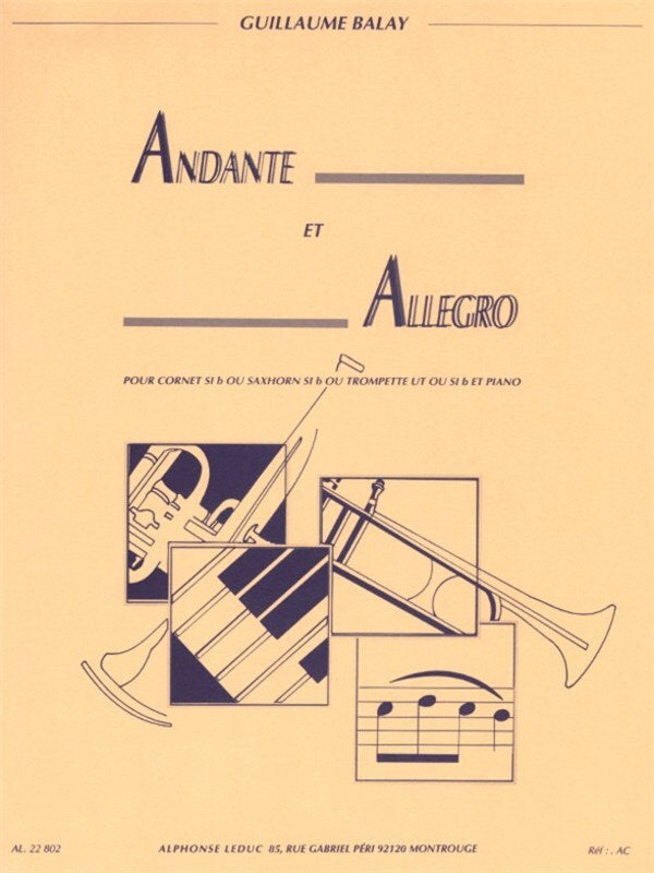 Andante et Allegro - Trumpet/Cornet & Piano - Balay - Leduc