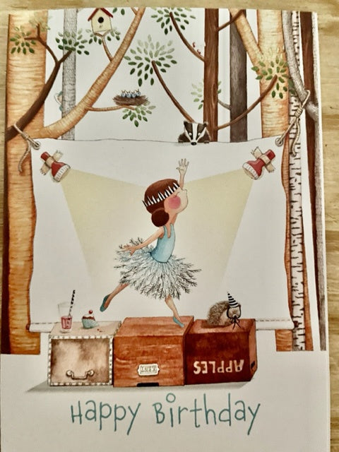 Greeting Card - Happy Birthday Little Girl in Blue Tutu
